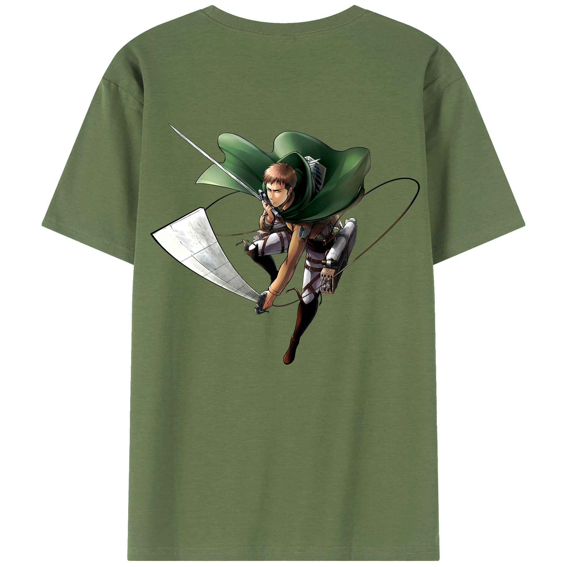 （画像用） 進撃の巨人 Attack on Titan 綿100％ メンズ半袖Tシャツ（バックプリント） 通気性